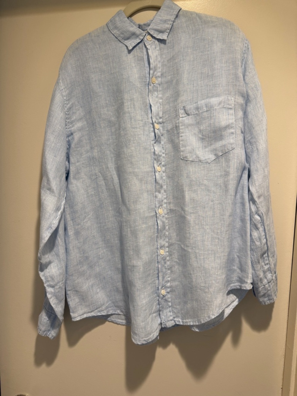 CP Shades Light Blue Linen Button-Front Shirt